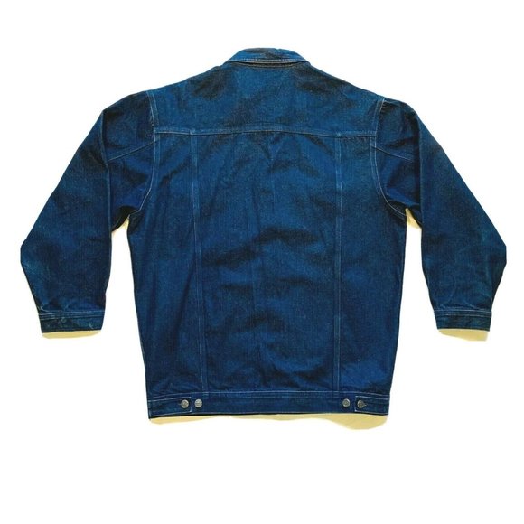 Trust Sports USA Jean‎ Denim Jacket Flap Pockets Dark Wash Cowboy Western XL EUC - Picture 2 of 12